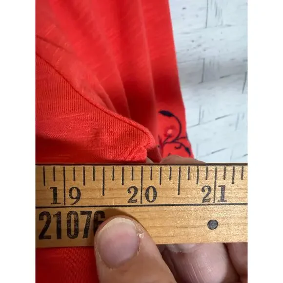 Westport women’s peasant top embroidered orange Bohemian hippie Aztec ￼ - Picture 8 of 9